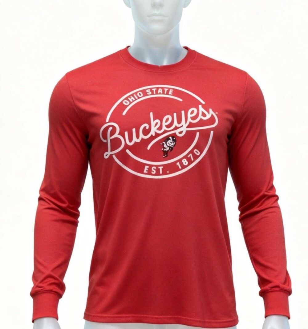 Gameday Couture Men's Medium M Ohio State Buckeyes Long Sleeve Red Graphic Tee